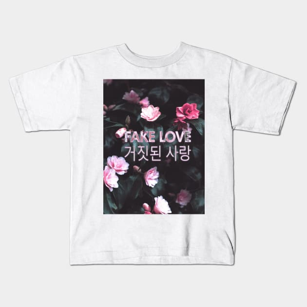 Fake Love Floral Kids T-Shirt by ArtByDesign